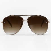 Luna - Tangle Free - Faded Brown Aviator Sunglasses