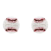 Baseball Studs White Red