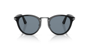 Persol Men's Sunglasses PO3108S - Black Frame w/Light Blue Lens. Size: M