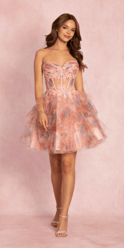 Sweetheart Embroidered Mesh Floral Tiered Fit and Flare Dress