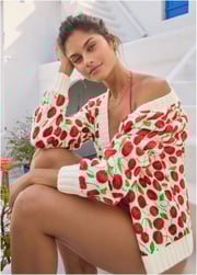 Cherry Print Cardigan - Wild Cherries All Over