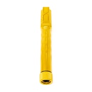 Faxon Match Series Barrel for G19 w/ Patented Flame Fluting, Compact, Gen 2-5, 9mm, 416-R Stainless QPQ Nitride, Threaded - TiN PVD