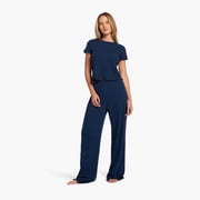 Pointelle Pajama Pant Set | Navy