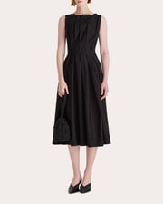 Nara Cotton Poplin Pleated Midi Dress