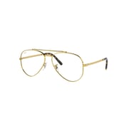 Ray-Ban Eyeglasses Unisex New Aviator Optics Prescription - Gold Frame Clear Lenses 58-14 Polarized