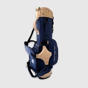 Navy Blue Canvas / Cream Leather Golf Bag - Stand