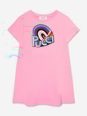 Pucci Girls Logo Jersey Dress in Pink