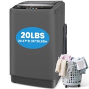 Veeboto Portable Washing Machine, 20lbs Full Automatic Washer Machine with Transparent Lid & Drain Pump, 10 Programs & 8 Water Levels for Home, Apart, Dorm