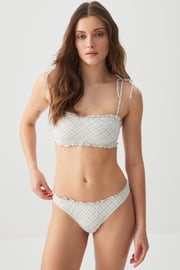 Plaid Cheeky Bikini Bottom with Frills