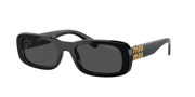 MIU MIU MU 08ZS Black - Women Luxury Sunglasses, Dark Grey Lens