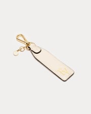Logo Keychain - Crinkled Leather Oyster