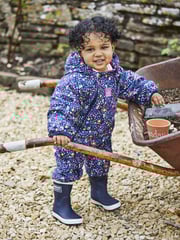 Navy Blue Woodland Waterproof Fleece Lined Puddle Suit