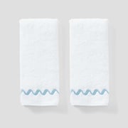 Wave Embroidered Hand Towels (pair)