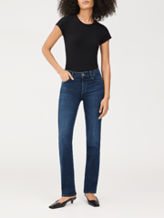 Mara Straight Mid Rise Instasculpt 31" Jeans | India Ink