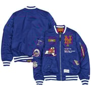 Men's New York Mets New Era x Alpha Industries Royal Full-Zip Bomber Jacket