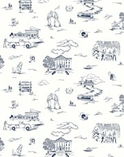 Hill Valley Toile Wallpaper