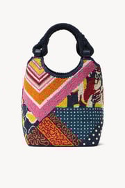 BEADED COTE BAG | PATCHWORK FOULARD