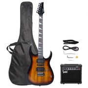 Glarry 170 Type Electric Guitar w/ 20W Amplifier Sunset White Black
