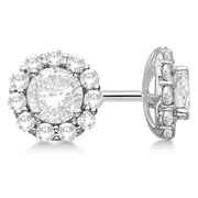 2.50ct. Halo Diamond Stud Earrings Platinum (G-H, VS2-SI1)