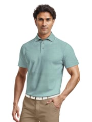 Men's Heather Feeder Stripe Golf Polo