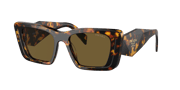 PRADA PR 08YS Écaille de tortue Miel - Lunette de Soleil de Luxe pour Femme - verres Marron foncé