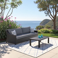 Deco™ 2 Piece 96in Sunbrella® Outdoor Sofa - Charcoal Gray FREE SHIPPING