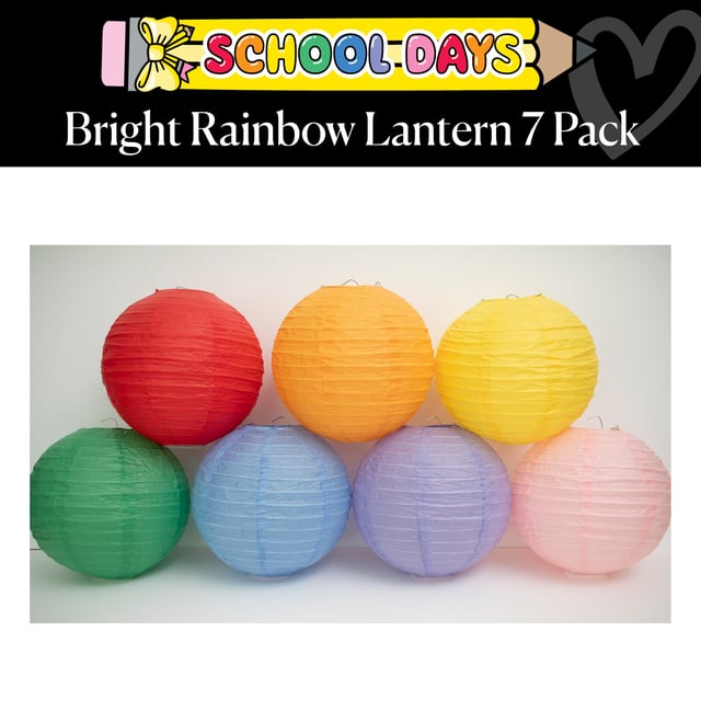 Bright Rainbow Lantern 7 Pack | School Days