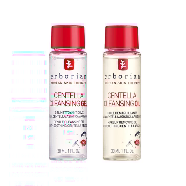 Korean Double Cleansing Travel Set — oil & gel cleanser