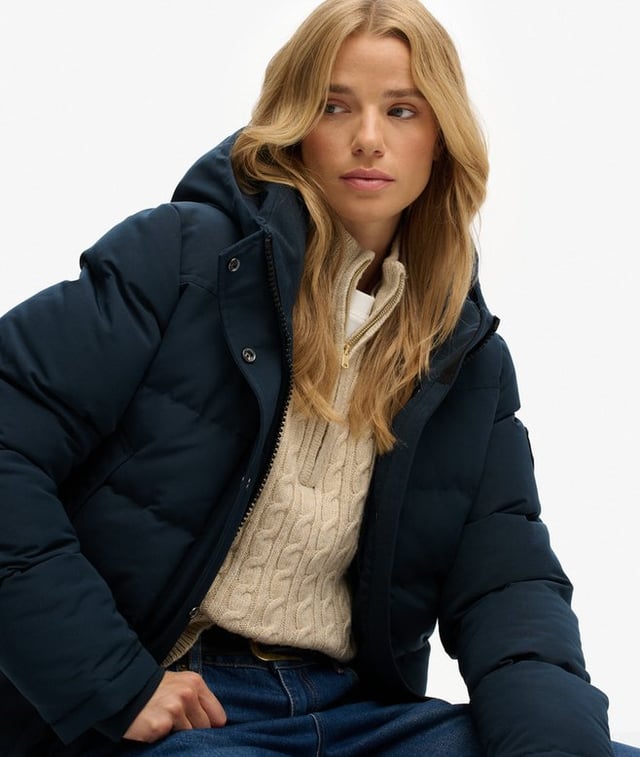 womens Everest Bomber Jacket in Blueberry Navy | Superdry US