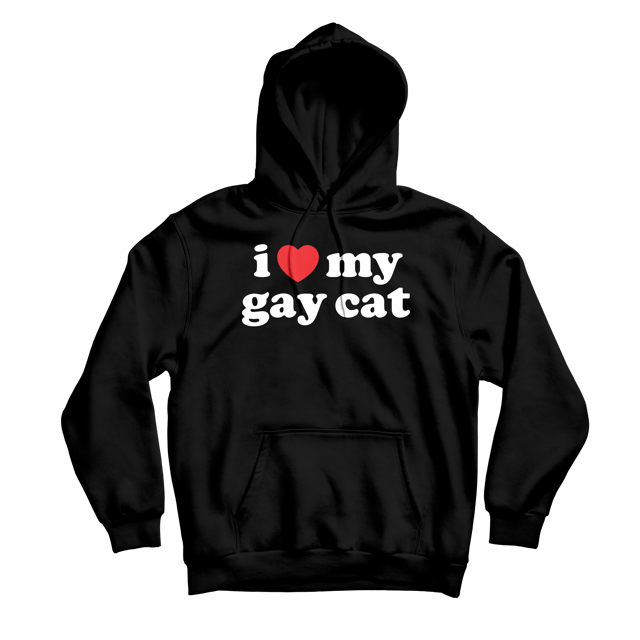 I Heart My Cat Black Hoodie