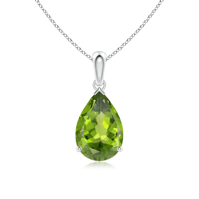 Pear-Shaped Peridot Solitaire Pendant