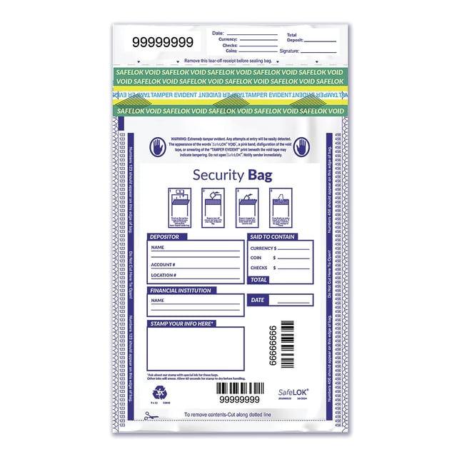 9 x 12" Single Pocket Deposit Bag, Opaque