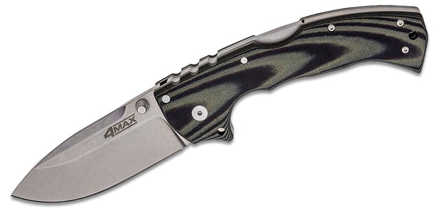 Cold Steel 62RMA 4-Max Elite Folding Knife 4 inch S35VN Stonewashed Blade, Green/Black G10 Handles