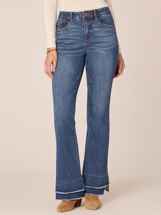 "Ab"solution High Rise Double Layer Hem Itty Bitty More Boot Jeans