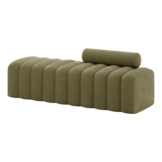 Sasa Velvet Curved Bench with Backrest