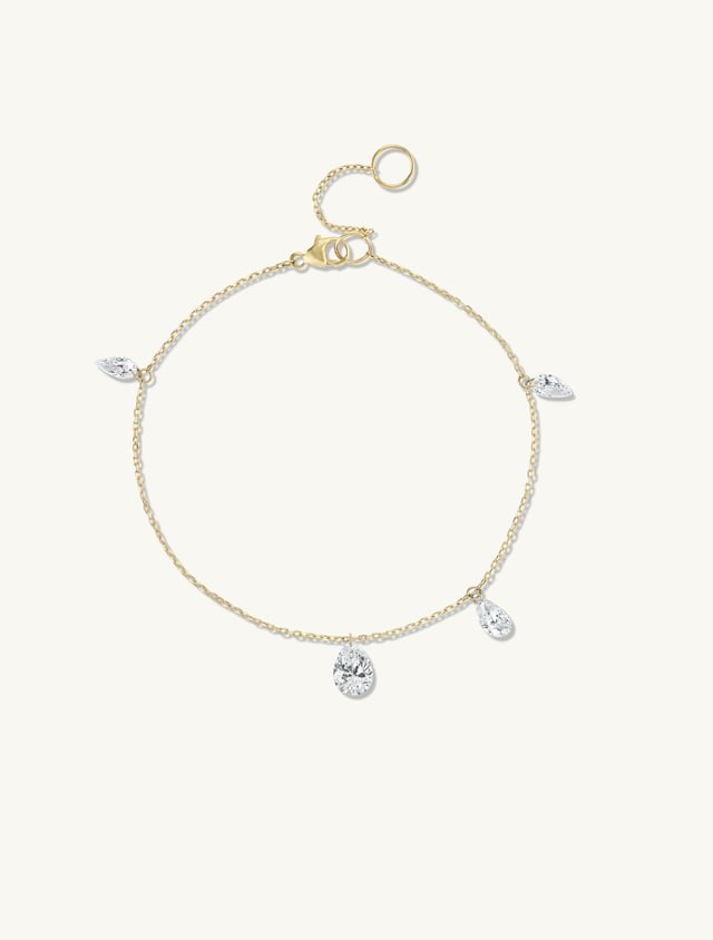 Pierced Pear Diamond Bracelet