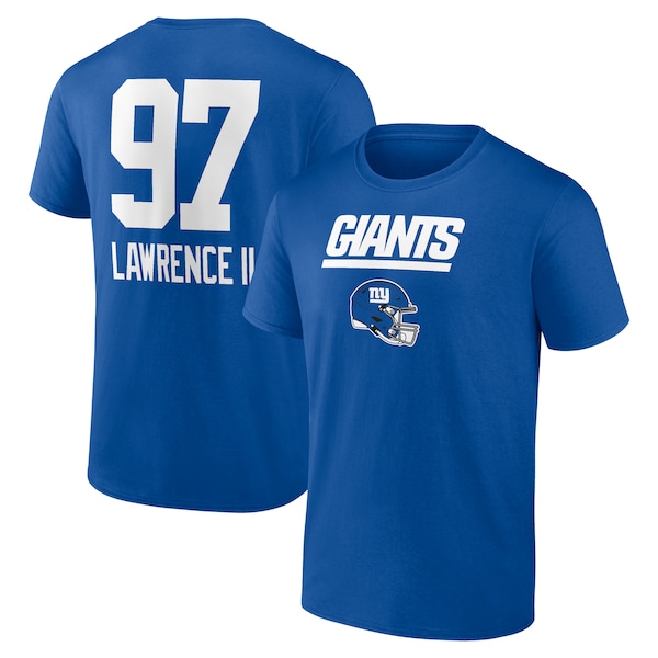 Men's Dexter Lawrence II Royal New York Giants Name & Number Team Wordmark T-Shirt