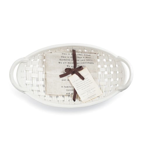 Gatherings Collection Ceramic Bread Basket With Towel