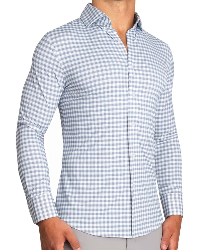 "The Jones" Sport Shirt - White & Grey Check