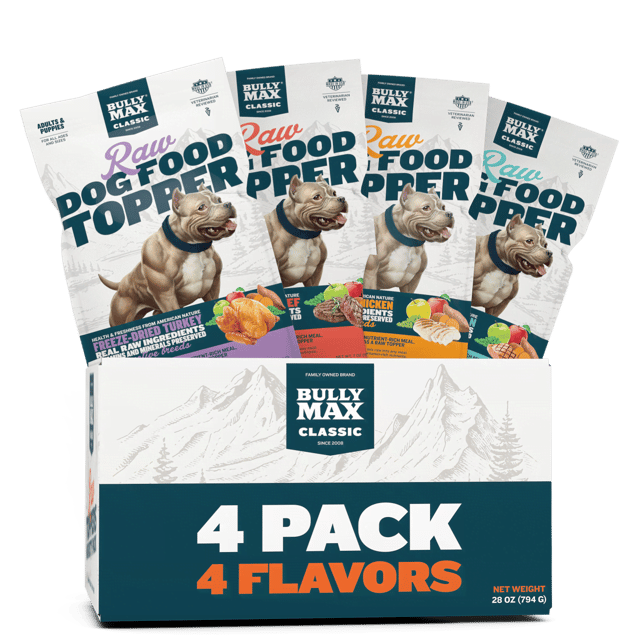 Bully Max Freeze-Dried Raw Dog Food Toppers - 4 Variety Pack