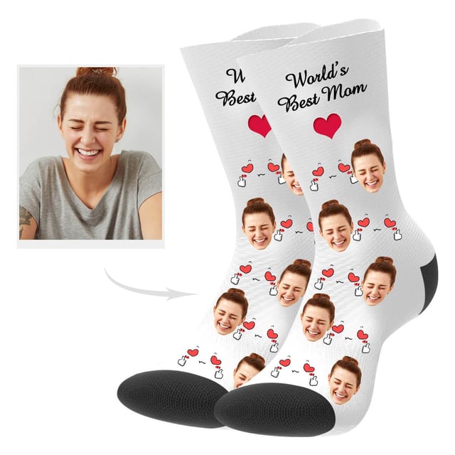 Custom Socks with Mothers Picture Mom Face on Socks Mothers Day Gift