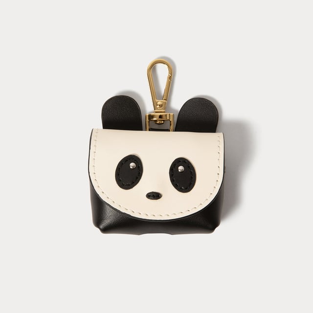 Panda Animal AirPods Clip-On Pouch - Panda Black/Gold