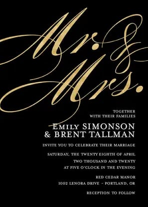 Mr. and Mrs. Wedding - Wedding Invitations