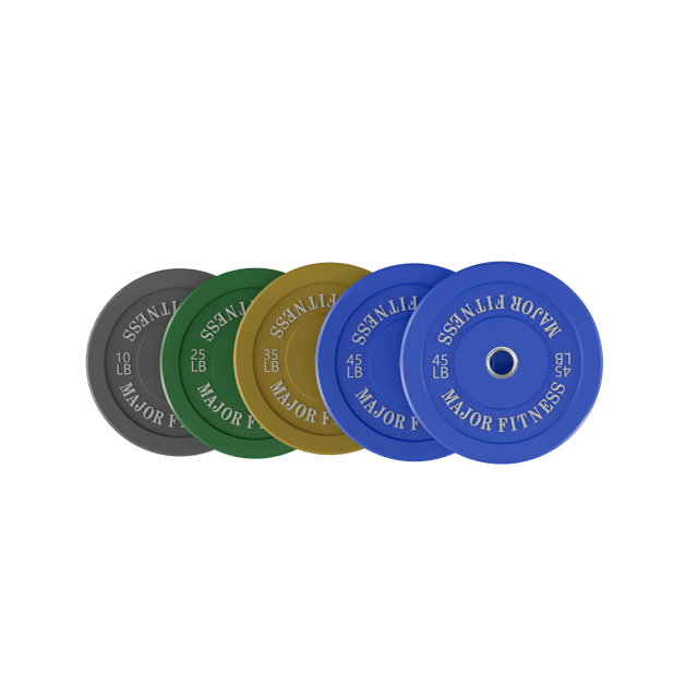 MAJOR FITNESS Low Bounce Bumper Plates Olympic Weight Plates Set