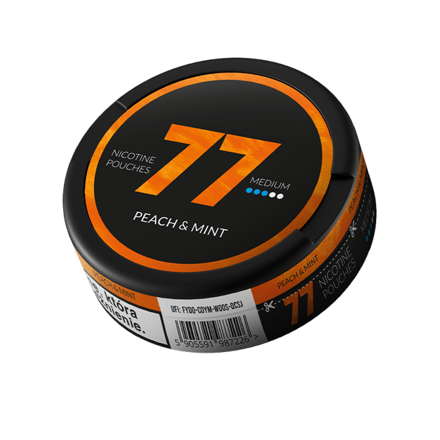 77 Nicotine Pouches Peach Mint 10mg - 5 Pack