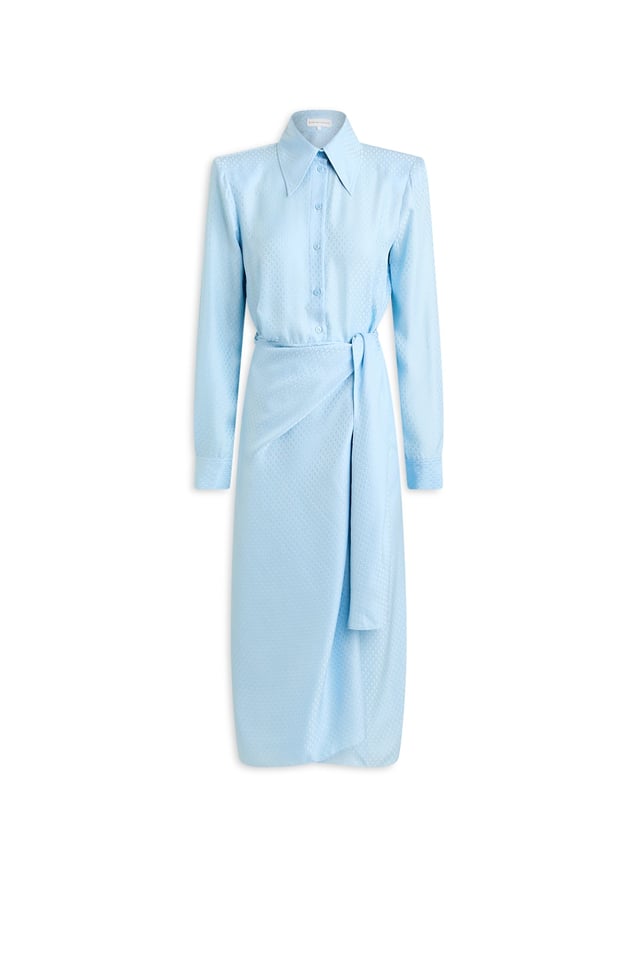 SILK CHAIN JACQUARD WRAP DRESS