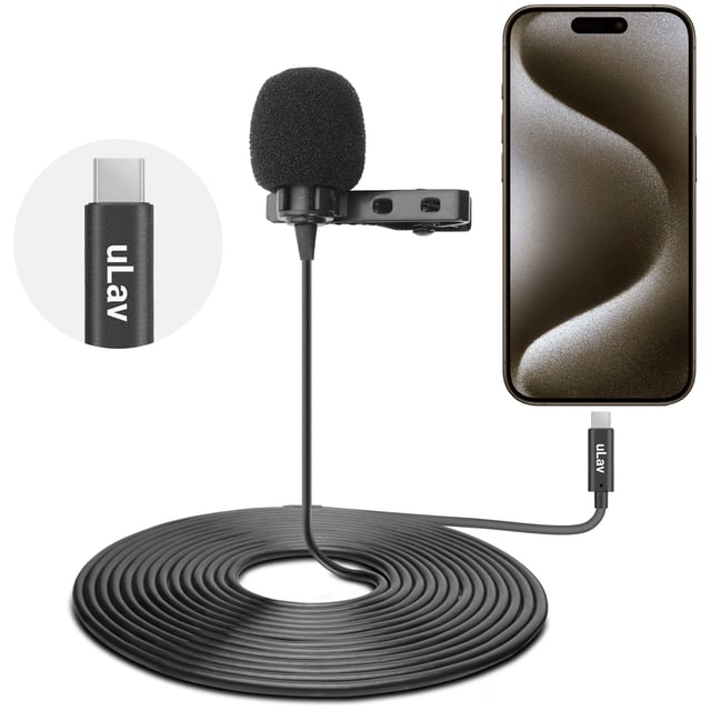 uLav-IP | USB-C Clip-On Microphone for iPhone 15 | Movo