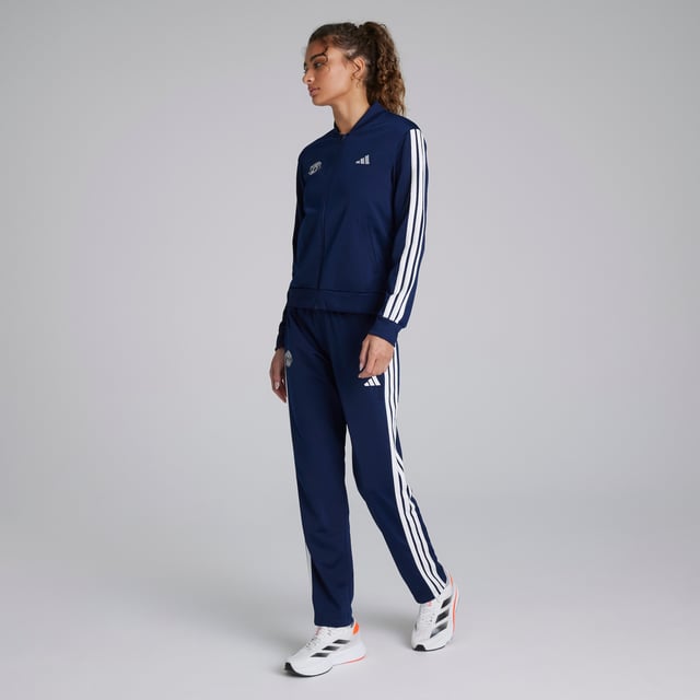 Manchester United x adidas Womens Essentials 3-Stripes Tracksuit Blue