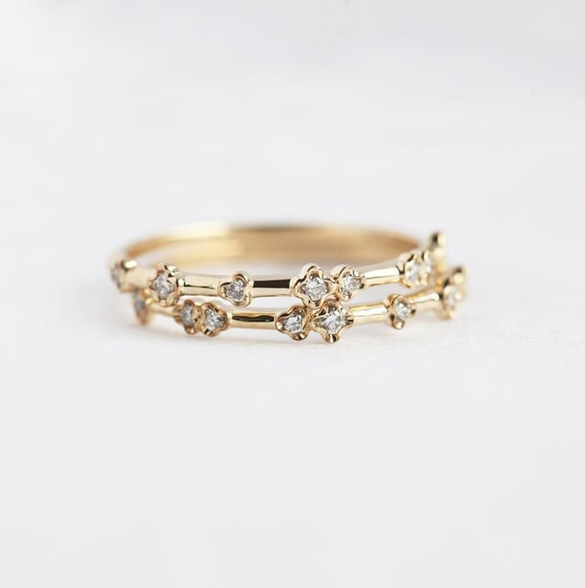 Unique Diamond Wedding Band, Diamond Wedding Band, 18K