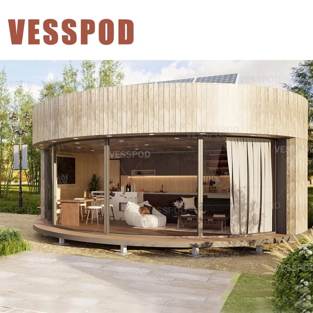 Luxury Prefab Round Wooden House Custom Dome Villa for Resort Quick Assembly Log House